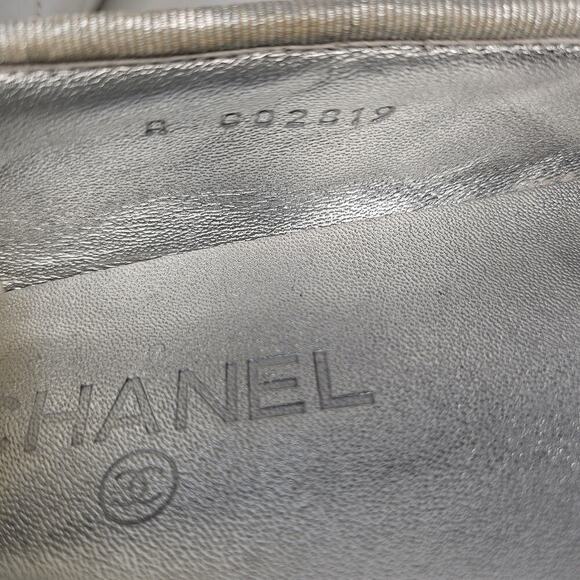 Chanel Silver Quilted Leather Ballet Flats US 8 / EU 38 - Picture 8 of 8